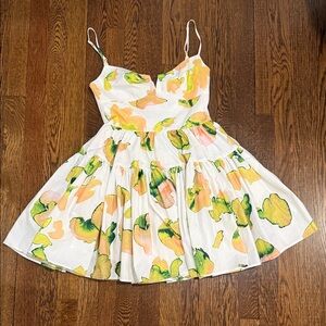 Sau Lee Colette White Floral Watercolor Sundress